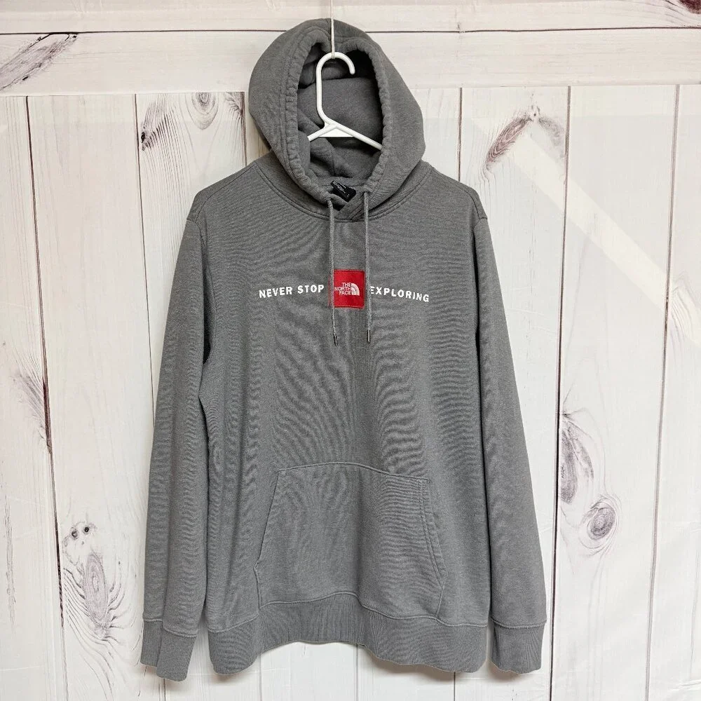 The North Face Men’s Red Box Pullover Hoodie Large Gray‎ EUC